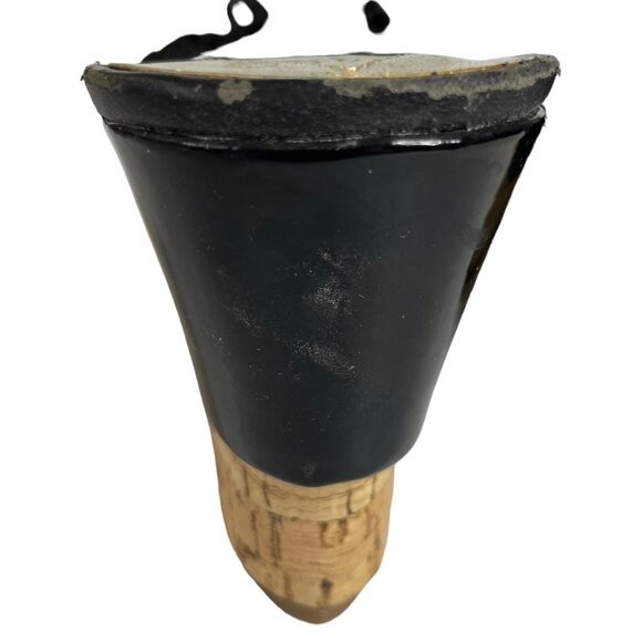 Guess Wedges Sandals Womens Size 8 Black Cork Shiny Summer - Picture 10 of 16